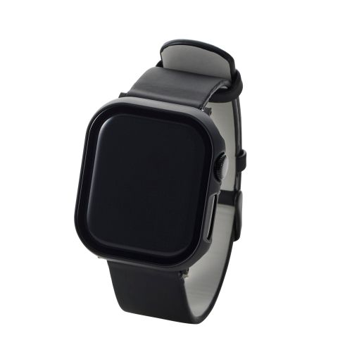 Apple Watch 42mm/フルカバーケース/プレミアムガラス/ゴリラ/高透明/ブラック