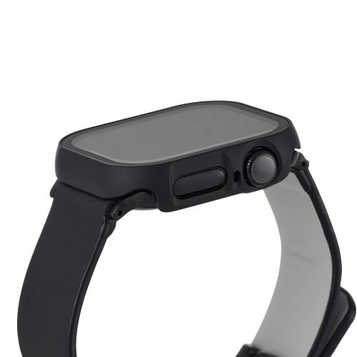 Apple Watch 42mm/フルカバーケース/プレミアムガラス/ゴリラ/高透明/ブラック
