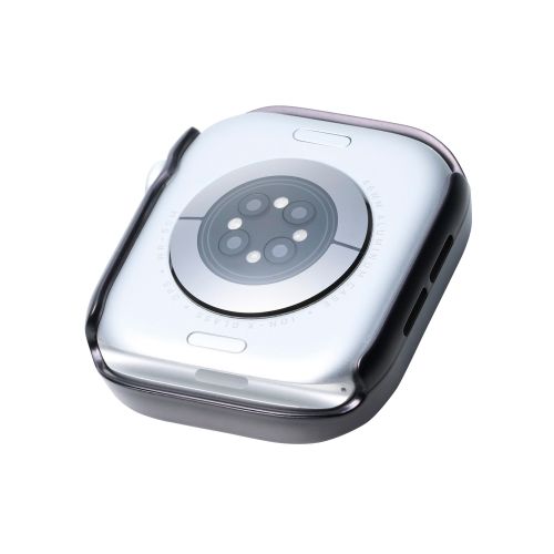 Apple Watch 46mm/フルカバーケース/プレミアムガラス/高透明/防水/ブラック