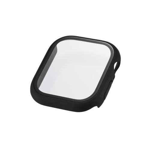 Apple Watch 46mm/フルカバーケース/プレミアムガラス/ゴリラ/高透明/ブラック