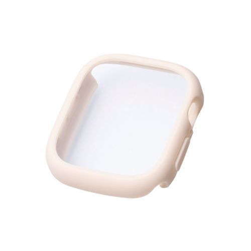 Apple Watch 46mm/フルカバーケース/TOUGHSLIM/プレミアムガラス/高透明/ベージュ