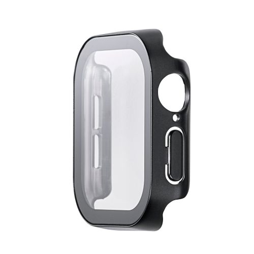 Apple Watch 42mm/フルカバーケース/プレミアムガラス/高透明/防水/ブラック