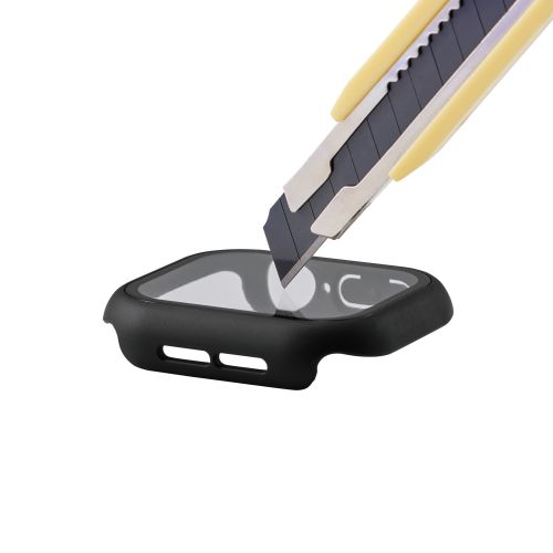 Apple Watch 42mm/フルカバーケース/プレミアムガラス/ゴリラ/高透明/ブラック