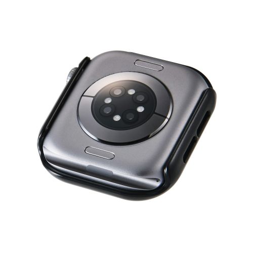 Apple Watch 42mm/フルカバーケース/プレミアムガラス/高透明/メタリック/ブラック