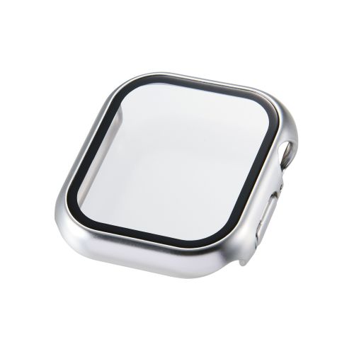 Apple Watch 42mm/フルカバーケース/プレミアムガラス/高透明/メタリック/シルバー