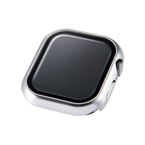 Apple Watch 42mm/フルカバーケース/プレミアムガラス/高透明/メタリック/シルバー
