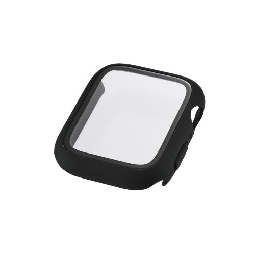 Apple Watch 44mm/フルカバーケース/プレミアムガラス/ゴリラ/高透明/ブラック