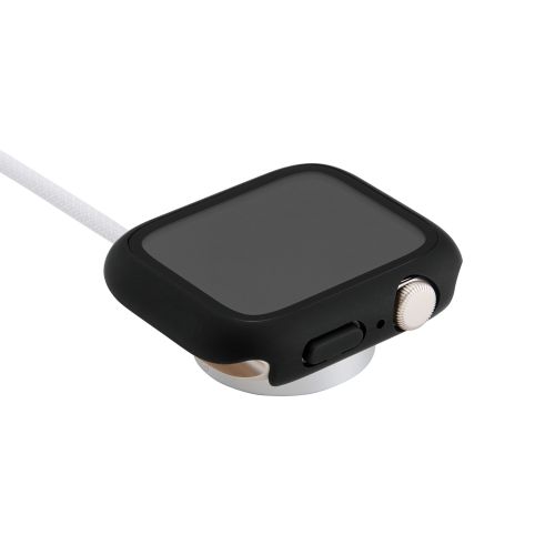 Apple Watch 44mm/フルカバーケース/プレミアムガラス/ゴリラ/高透明/ブラック