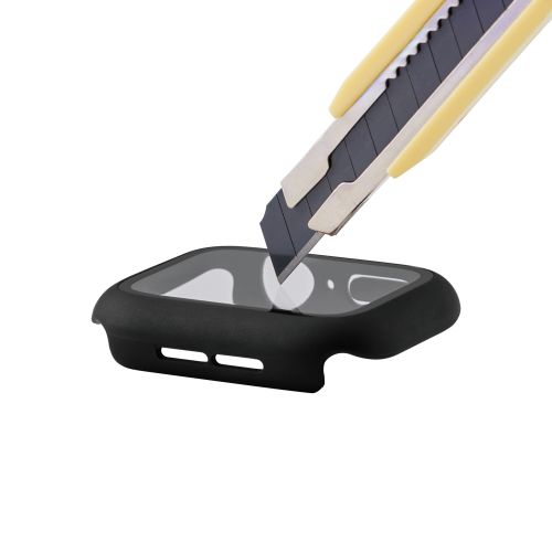 Apple Watch 44mm/フルカバーケース/プレミアムガラス/ゴリラ/高透明/ブラック