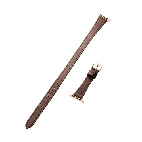 Apple Watch 41/40/38mm用バンド/ソフトレザー/2重巻きスリムタイプ/&me/ココアブラウン