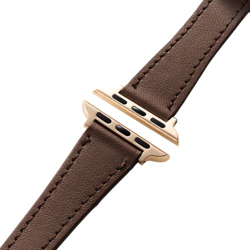 Apple Watch 41/40/38mm用バンド/ソフトレザー/2重巻きスリムタイプ/&me/ココアブラウン