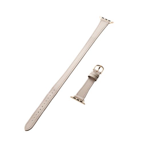 Apple Watch 41/40/38mm用バンド/ソフトレザー/2重巻きスリムタイプ/&me/グレージュ