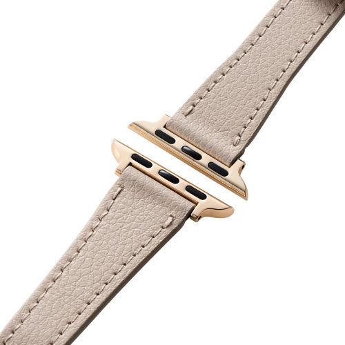 Apple Watch 41/40/38mm用バンド/ソフトレザー/2重巻きスリムタイプ/&me/グレージュ