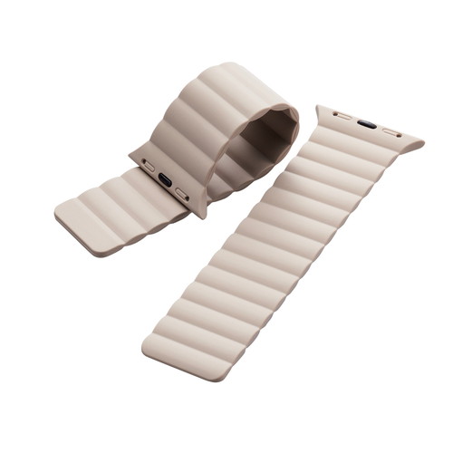 Apple Watch 41/40/38mm用バンド/マグネット/シリコン/ベージュ