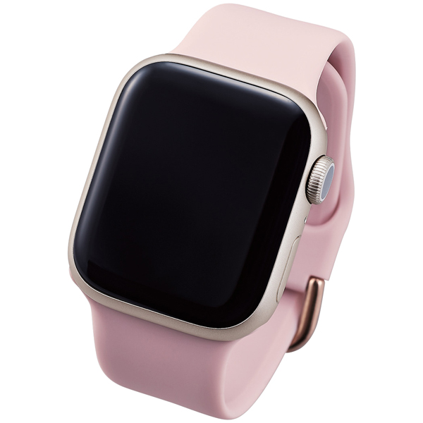 Apple Watch 41/40/38mm用バンド/シリコン/ニュアンスカラー/ピンク