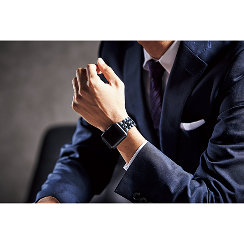 Apple Watch 44/42mm用ステンレスバンド/7連/ブラック