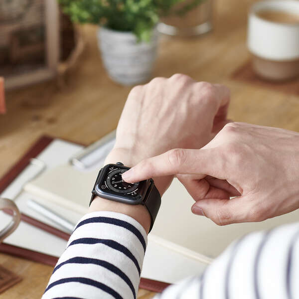 Apple Watch 44/42mm用バンド/ステンレス/ミラネーゼタイプ/ブラック