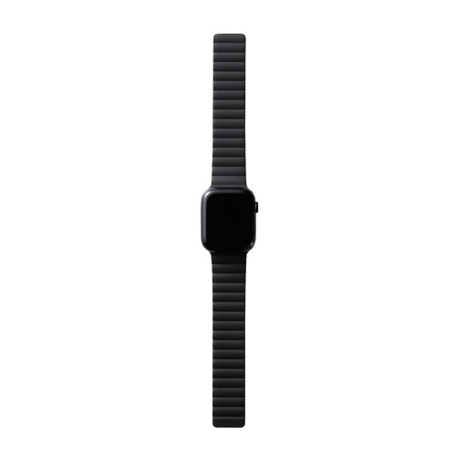 Apple Watch 49/45/44/42mm用バンド/マグネット/シリコン/ブラック