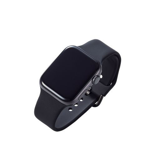 Apple Watch 45/44/42mm用バンド/シリコン/Lサイズ/ブラック