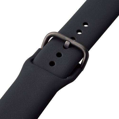 Apple Watch 45/44/42mm用バンド/シリコン/Lサイズ/ブラック