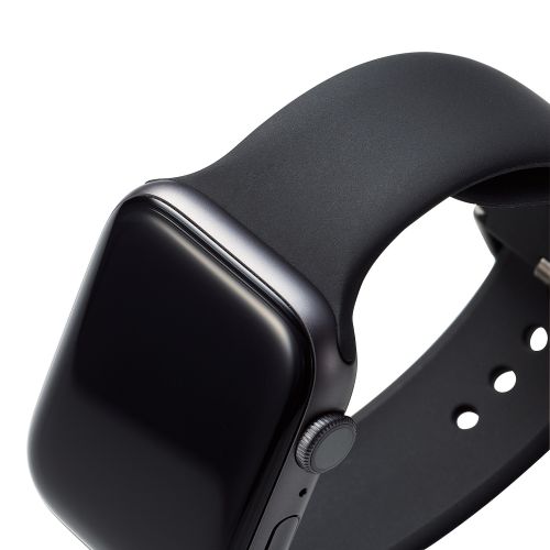 Apple Watch 45/44/42mm用バンド/シリコン/Lサイズ/ブラック