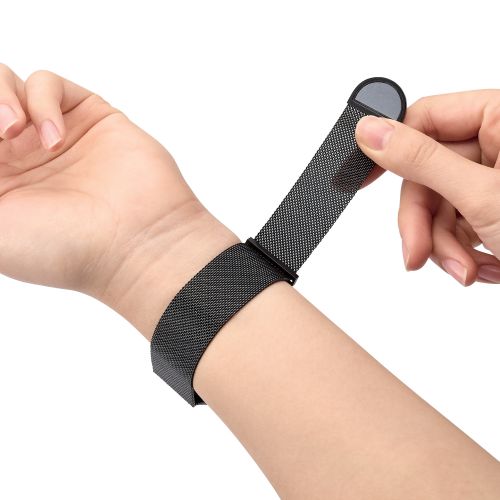 Apple Watch 49/45/44/42mm用バンド/ステンレス/ミラネーゼタイプ/マグネット/ブラック