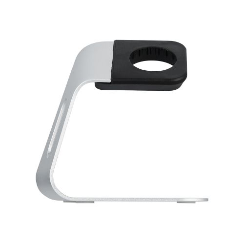 Apple Watch用アルミスタンド/縦置きタイプ/ケーブル装着可/シルバー