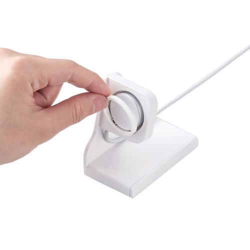 Apple Watch用スリムスタンド/縦置きタイプ/ケーブル装着可/ホワイト