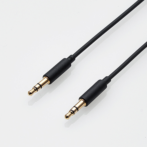 AUXケーブル/φ3.5オス-φ3.5オス/スリム/1.0m/ブラック