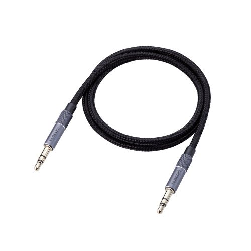 AUXケーブル/φ3.5-φ3.5/アルミコネクタ/0.5m/ブラック