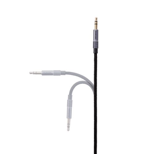 AUXケーブル/φ3.5-φ3.5/アルミコネクタ/0.5m/ブラック