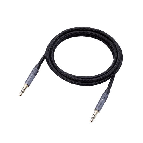 AUXケーブル/φ3.5-φ3.5/アルミコネクタ/1.0m/ブラック