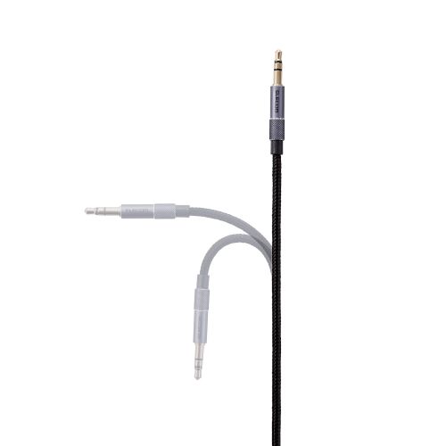 AUXケーブル/φ3.5-φ3.5/アルミコネクタ/1.0m/ブラック