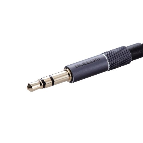 AUXケーブル/φ3.5-φ3.5/アルミコネクタ/1.0m/ブラック