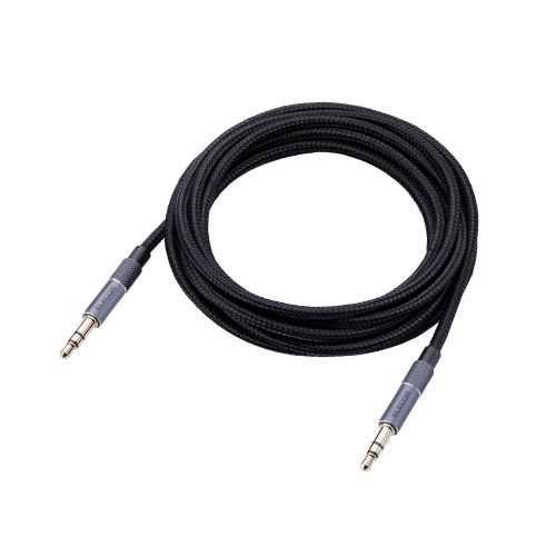 AUXケーブル/φ3.5-φ3.5/アルミコネクタ/2.0m/ブラック