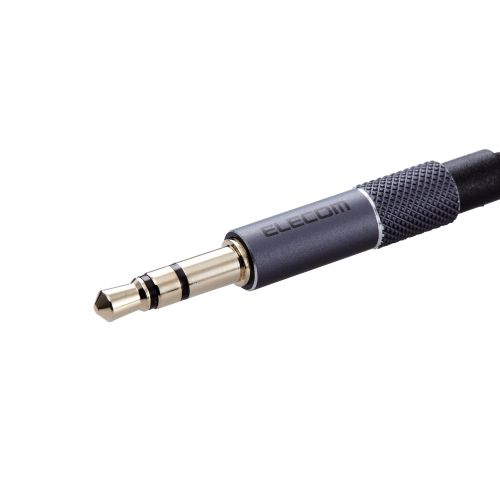 AUXケーブル/φ3.5-φ3.5/アルミコネクタ/2.0m/ブラック