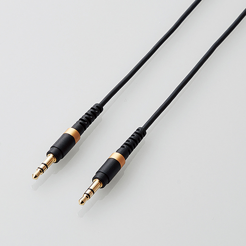 AUXケーブル/φ3.5オス-φ3.5オス/高耐久/スリム/1.0m/ブラック