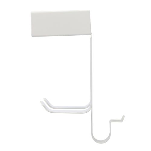 ドライヤーホルダー/棚下収納タイプ/T字ドライヤー収納/折りたたみドライヤー収納/プラグキャッチャー付き/ホワイト