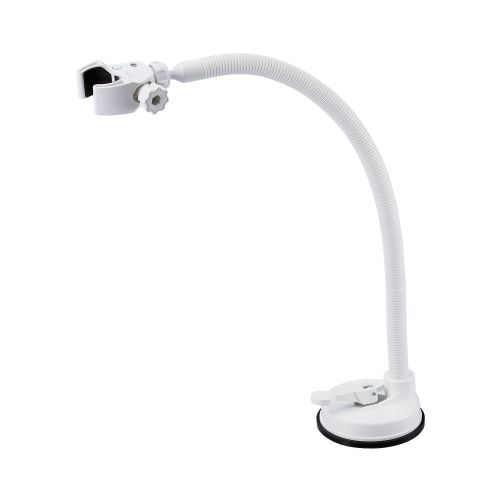 ドライヤーアーム/レバー式吸盤/360度回転/角度調節自在/ホワイト
