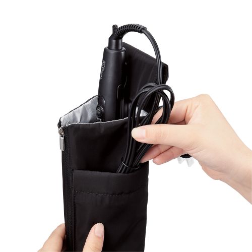 ヘアアイロンホルダー/断熱素材/耐熱250度/吊り下げ/一時置き/ブラック