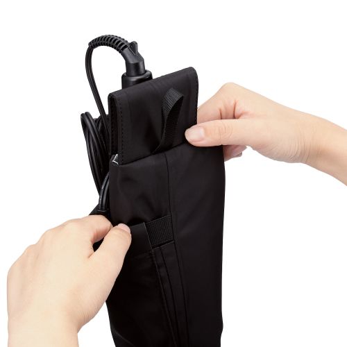 ヘアアイロンホルダー/断熱素材/耐熱250度/吊り下げ/一時置き/ブラック