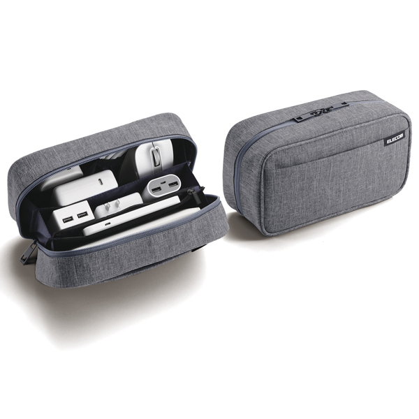 ガジェット用オーガナイズポーチ/ストレージタイプ/ネイビー