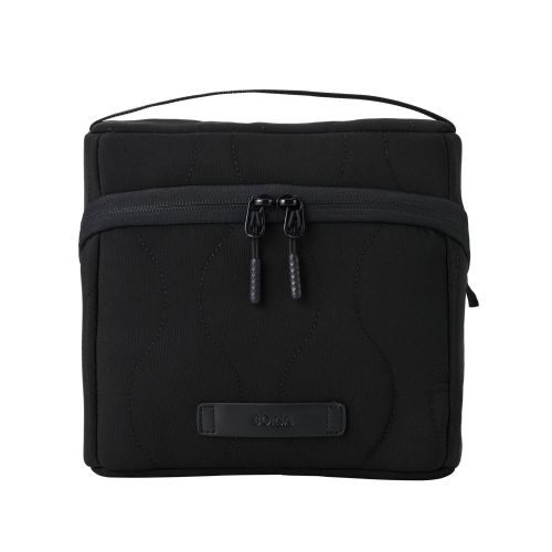 ガジェットポーチ/キルティング/オニオンスティッチ/スタンドタイプ/大容量/ブラック