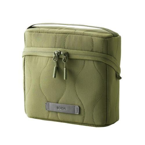 ガジェットポーチ/キルティング/オニオンスティッチ/スタンドタイプ/大容量/カーキ