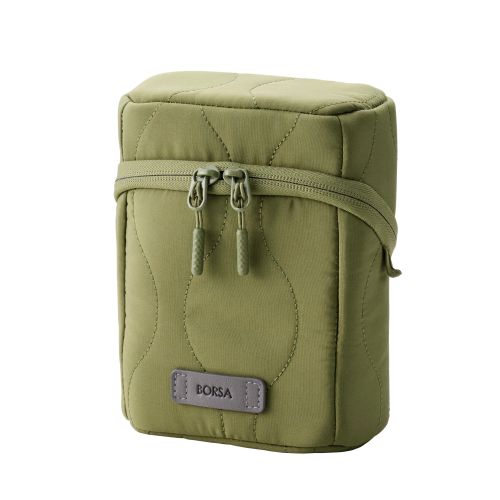 ガジェットポーチ/キルティング/オニオンスティッチ/スタンドタイプ/カーキ