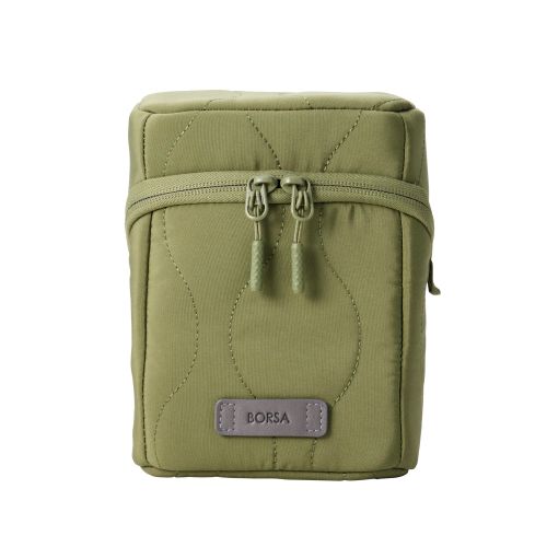 ガジェットポーチ/キルティング/オニオンスティッチ/スタンドタイプ/カーキ