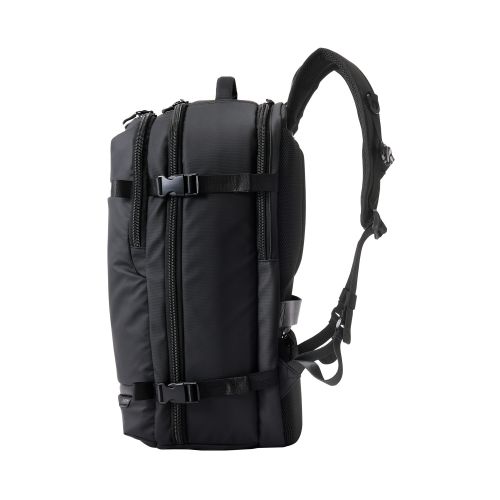 バッグパック/シューズ収納/180°オープンメイン気室/15.6インチ/ブラック