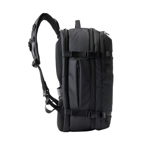 バッグパック/シューズ収納/180°オープンメイン気室/15.6インチ/ブラック