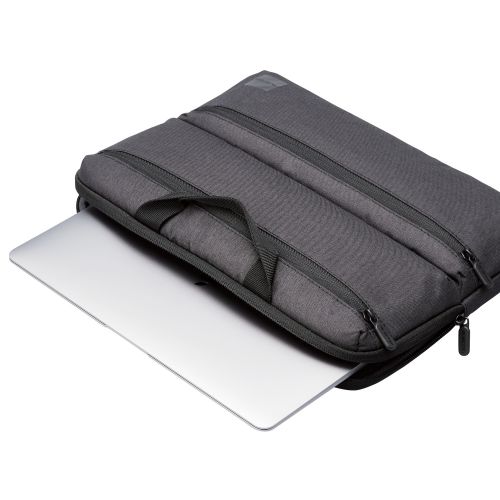 パソコンケース/リサイクル素材/横型/取っ手付き/ショルダーベルト付き/手提げ/撥水/14.0インチ/ブラック