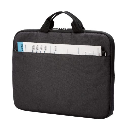 パソコンケース/リサイクル素材/横型/取っ手付き/ショルダーベルト付き/手提げ/撥水/14.0インチ/ブラック